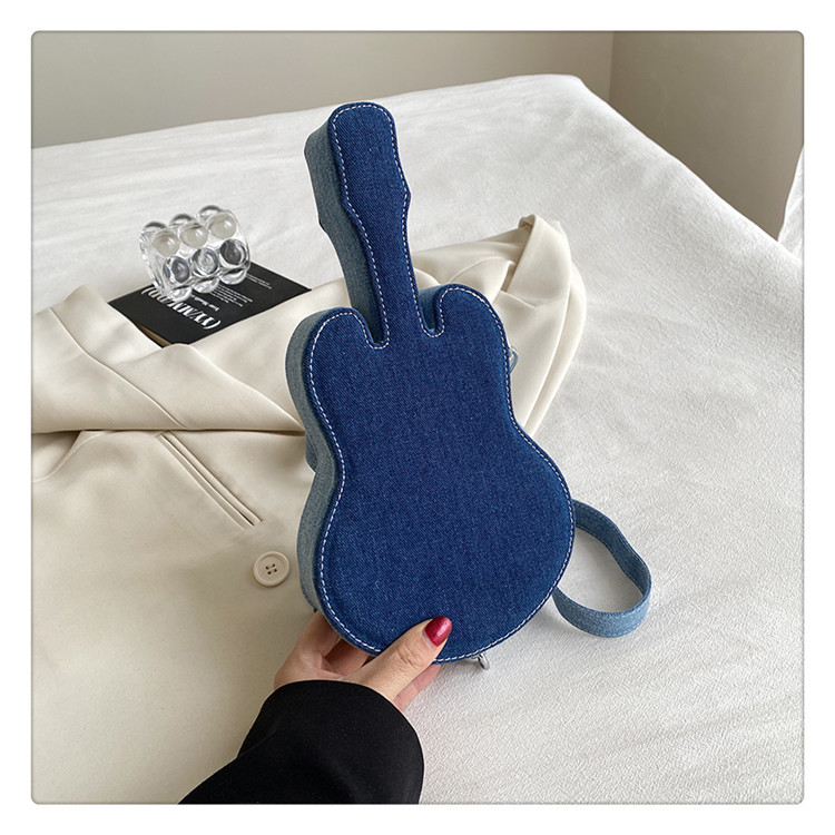 1pc womens punk rock guitar shaped crossbody bag suitable for music lovers detachable strap zipper closure rock tote for concerts casual outfits hand washable Product details 9