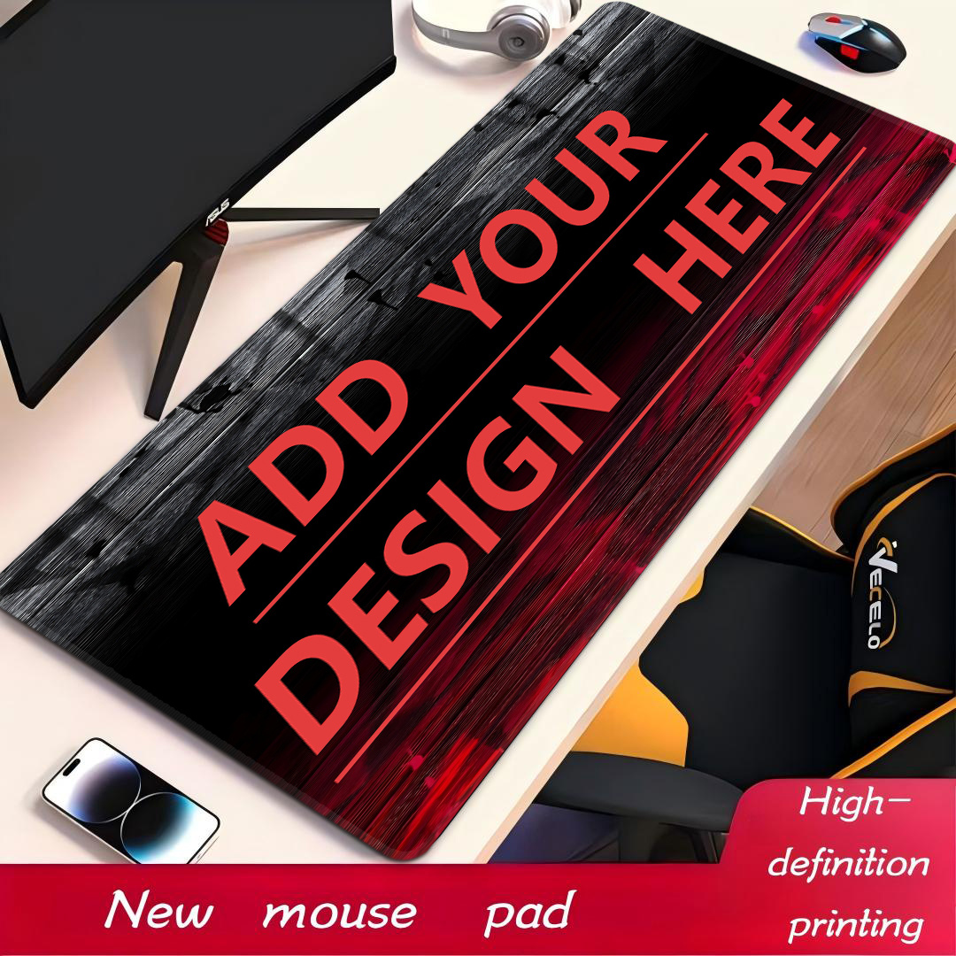 TEMU Extra-large Custom Photo Mouse Pad With Printing - Non-slip Desk Suitable For Office, Gaming, Computer Work, Thick Washable Surface, Photo