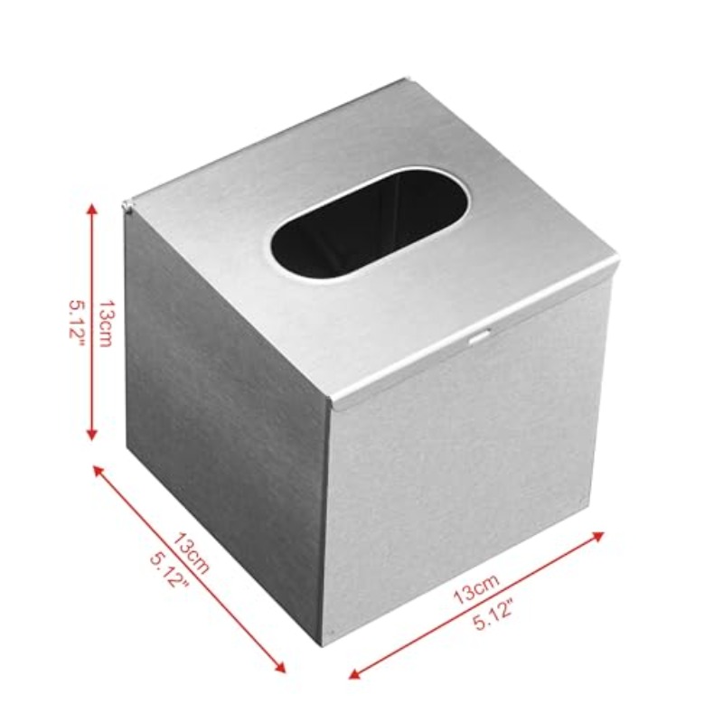   glass tissue box holder with brushed nickel       lid easy refill multi   for bathroom bedroom office 5 12 cube organizer tabletop wall mounted hardware included decorative storage for tissues napkins Product details 5