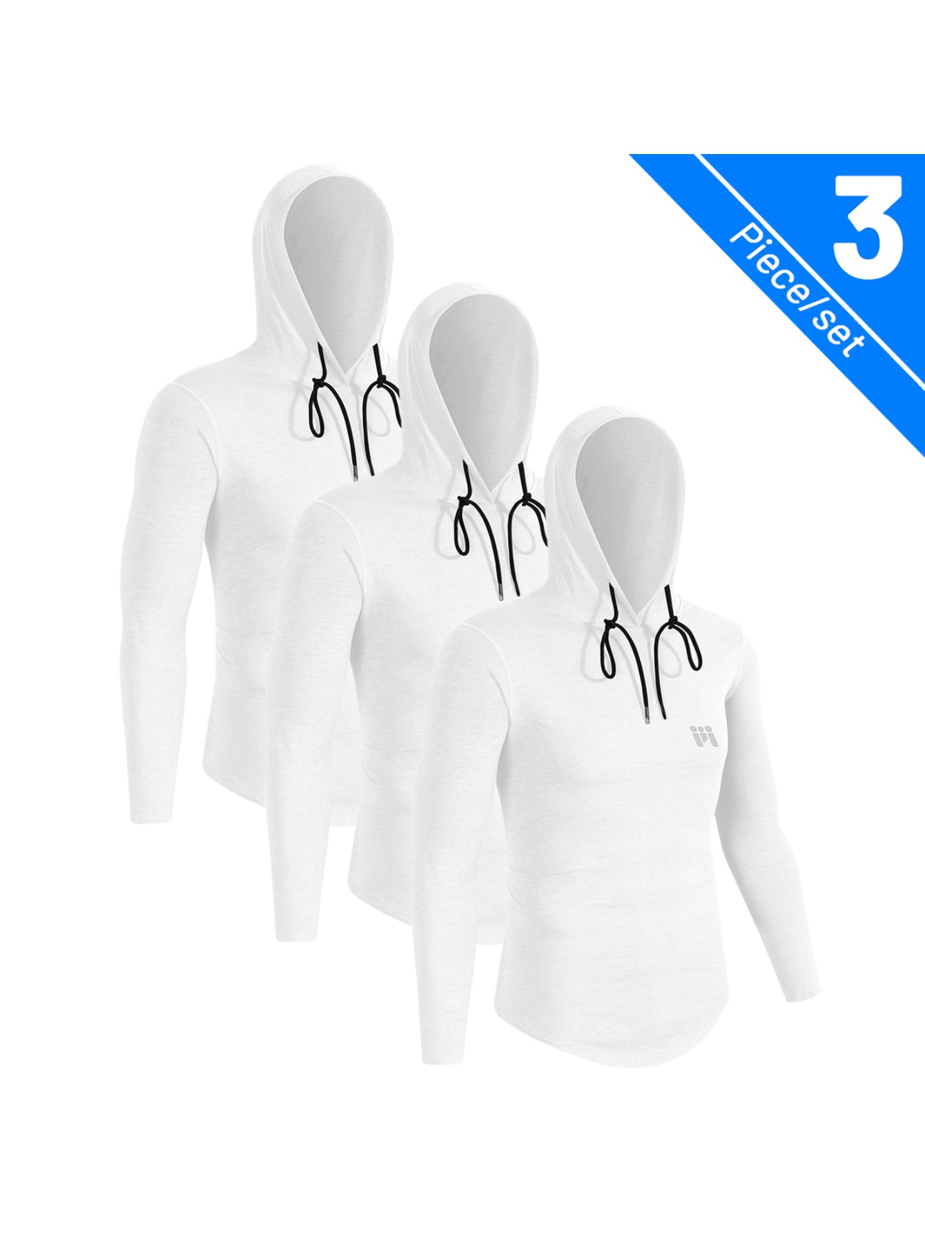 set of 3 men s hooded sweatshirts, featuring a sporty long-sleeve design suitable for fishing, running, gym workouts, and casual wear, made from solid color knitted fabric for spring, autumn and winter. 0
