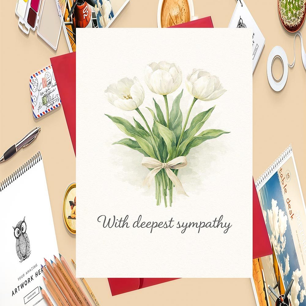 TEMU 1pc Greeting Card And 1pc Envelope Sympathy Greeting Card For Sending Condolences To In Times Of Loss