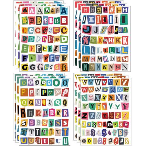627pcs or 209pcs pcs vintage alphabet stickers suitable for scrapbooking journaling diy crafts retro letter sheets with letters irregular magazine cutouts for collage planner decor gift wrapping