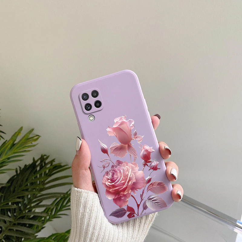 TEMU Phone Case - The Phone Case Featuring A Rose Pattern Is Designed For The For Galaxy A22 4g, Offering A Shockproof Matte Back. It Combines With ,
