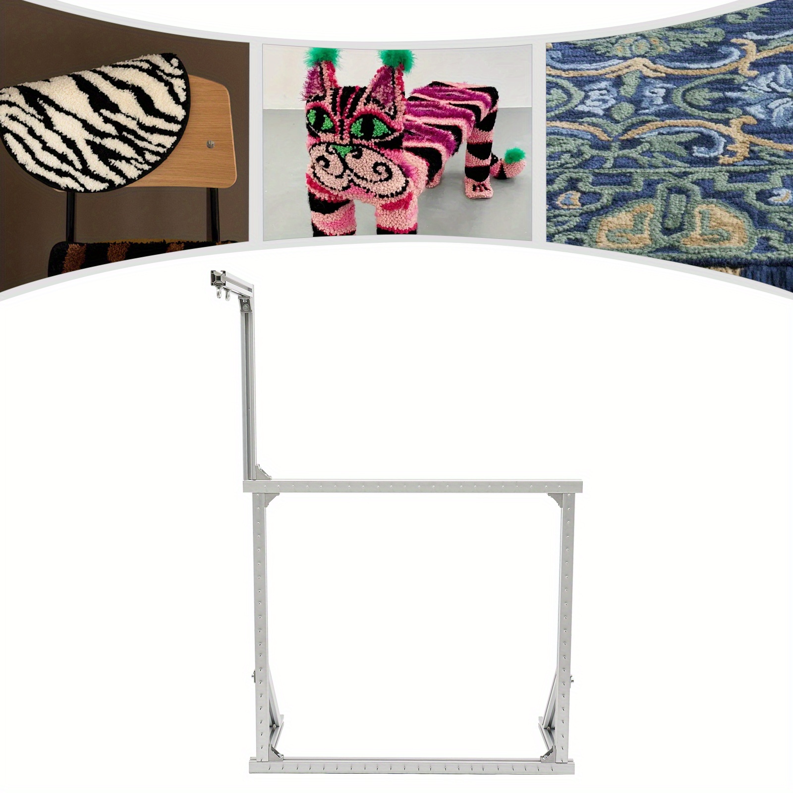 50×50cm tuftframe voor het maken van tapijten - Kit voor het maken van tapijten met schuimbeschermingsstrip en nylon banden - Houten tapijtenframes voor het naaien van tapijten