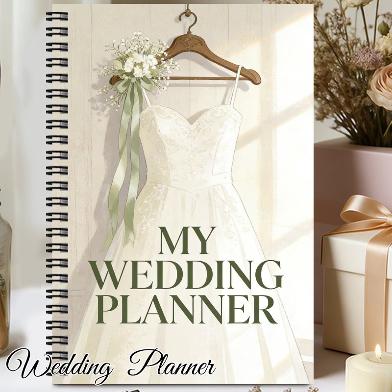 TEMU 1pc Aesthetic Wedding Planner Spiral Notebook Journal, 1pc Compact Wedding Planner Book & Organizer, Wedding Planning & Organization Guide With