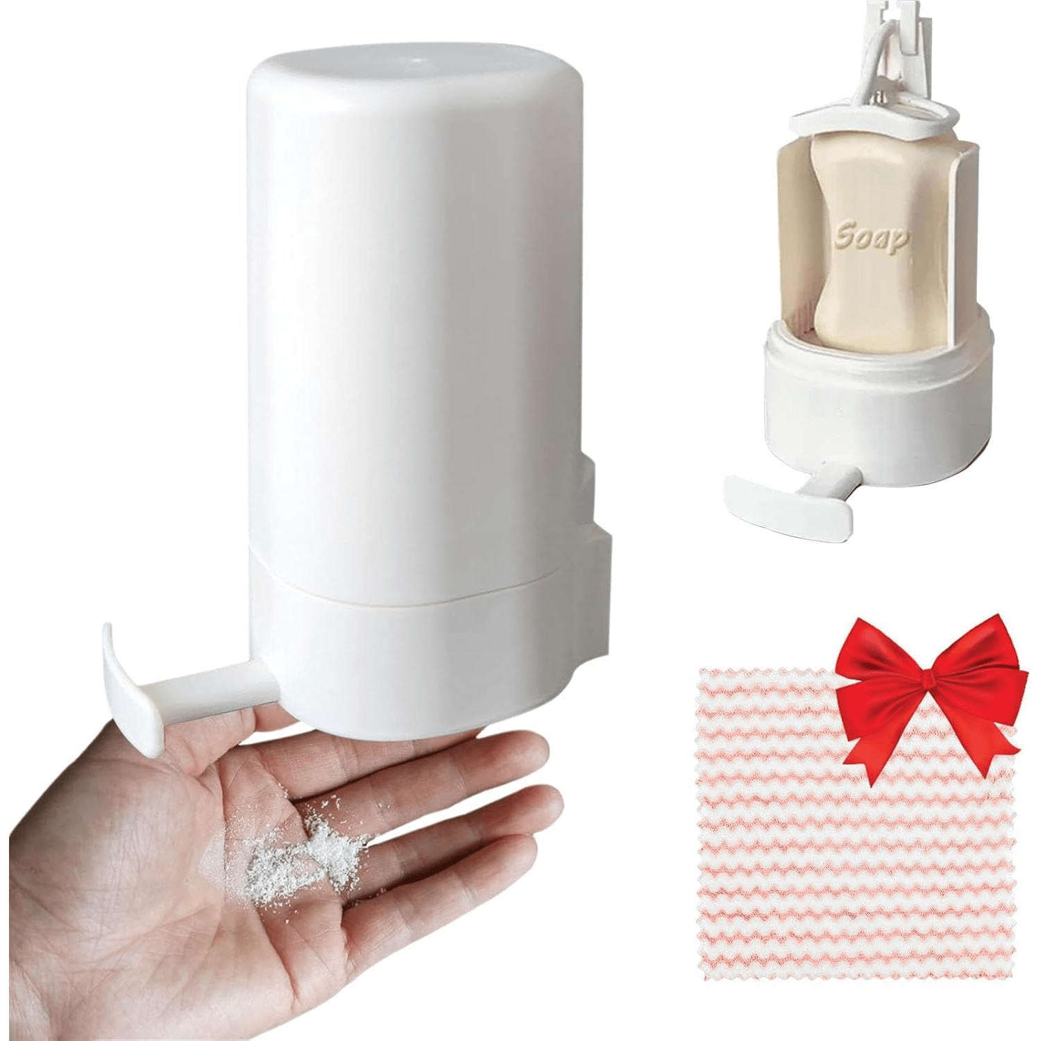 

1/2/3pcs Cylindrical Plastic Soap Flaker, Wall Mounted Waterproof Soap Container, No Drilling Bar Soap Dispenser Grinder For Bathroom, Kitchen, Hotel, Restaurant