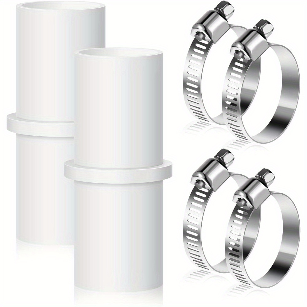 2pcs washing machine drain hose connectors, fit for 2.03 cm, hose washer extension adapter with 4pcs drain hose clamps for washing machine   pipe 0
