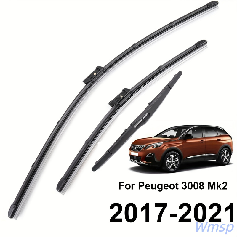 TEMU Kit de remplacement complet d'essuie-glace et arrière pour MK2 2017-2021, tailles 28In 16In 12In en caoutchouc durable, silencieux et (3 pièces)