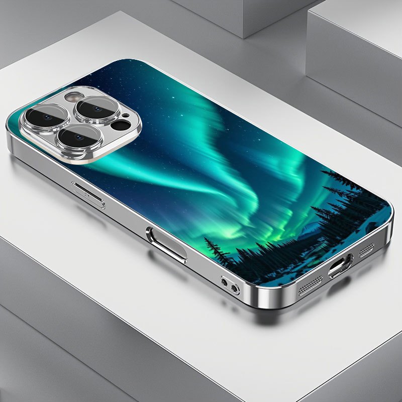 TEMU Phone Case - Northern Lights Snow Forest Night Sky Landscape Pattern For Iphone Phone Case 17 Air/16 Pro/16/15 /15 Plus/15/14 /14
