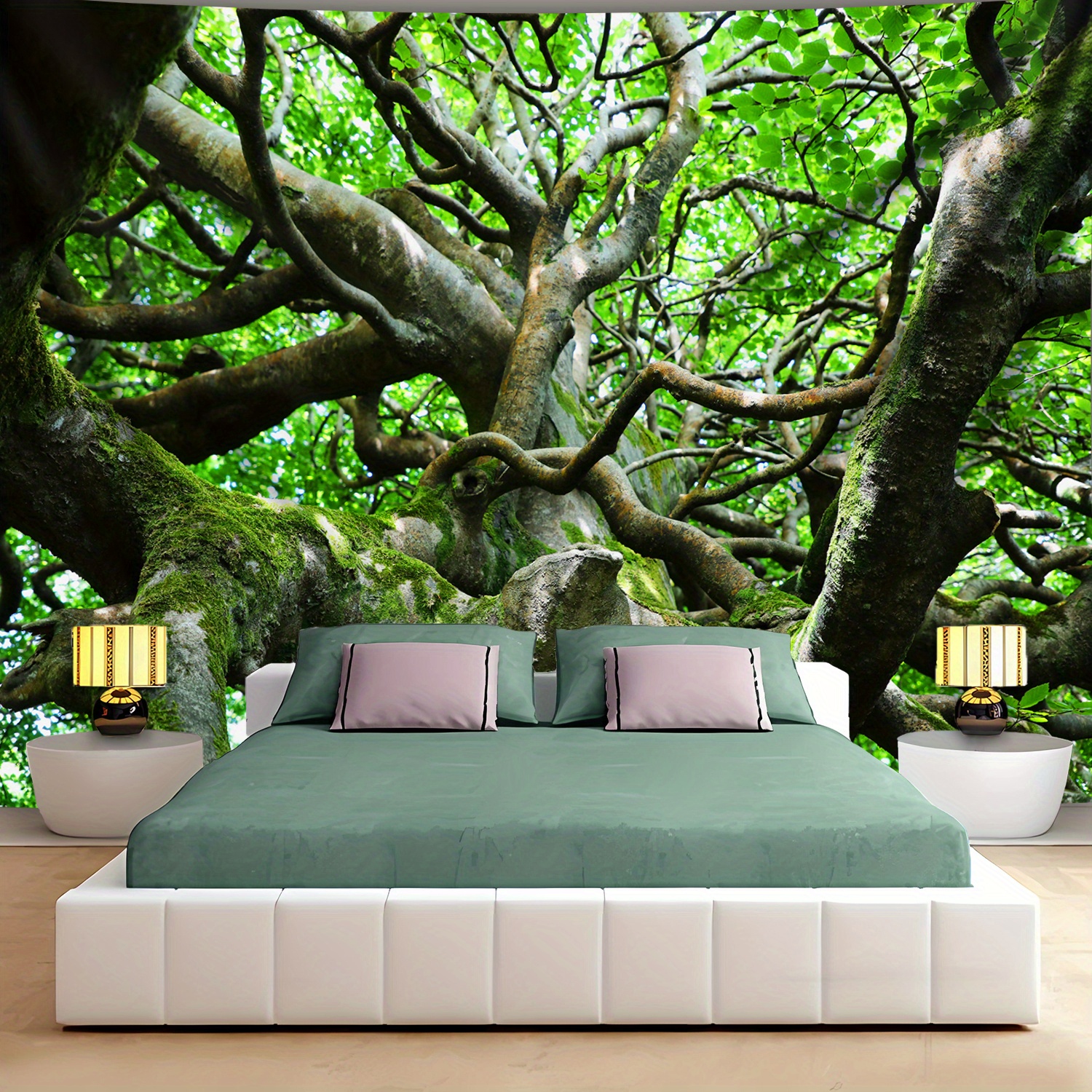Ancient Big Tree Trunk Tapestry Wall Hanging For Living Room_voghion.com