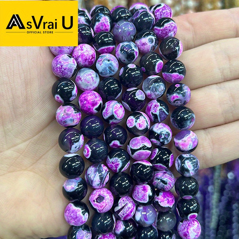 

6 8 10mm Fire Agate Handmade Round Beads For Jewelry Making Diy Bracelet Necklace Accessories