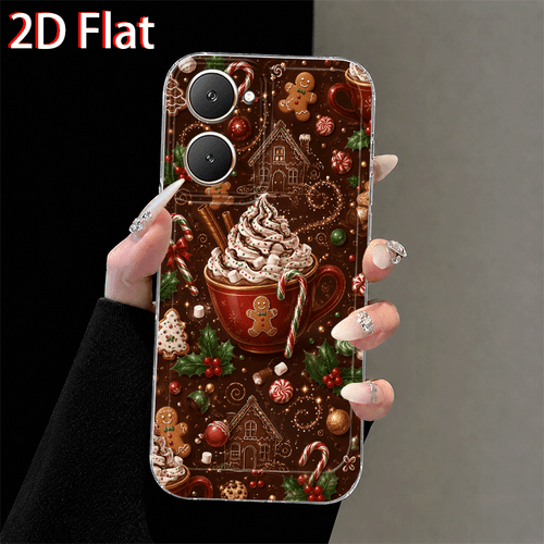 telefon kılıfı: 2d düz rengi noel telefon kılıfı, vivo y02s, y03t, y04, y05, y11d, y16, y17s, y18, y21d, y27 4g/5g, y29 4g, y29s, y31d, y35, y36, y39, y100 4g, , 5g, v30, v30e, v40, v40 pro, v50, v60, v70, x90, 100, 200 fe, 300 pro uyumlu - niş trend atmosferik tam kaplama