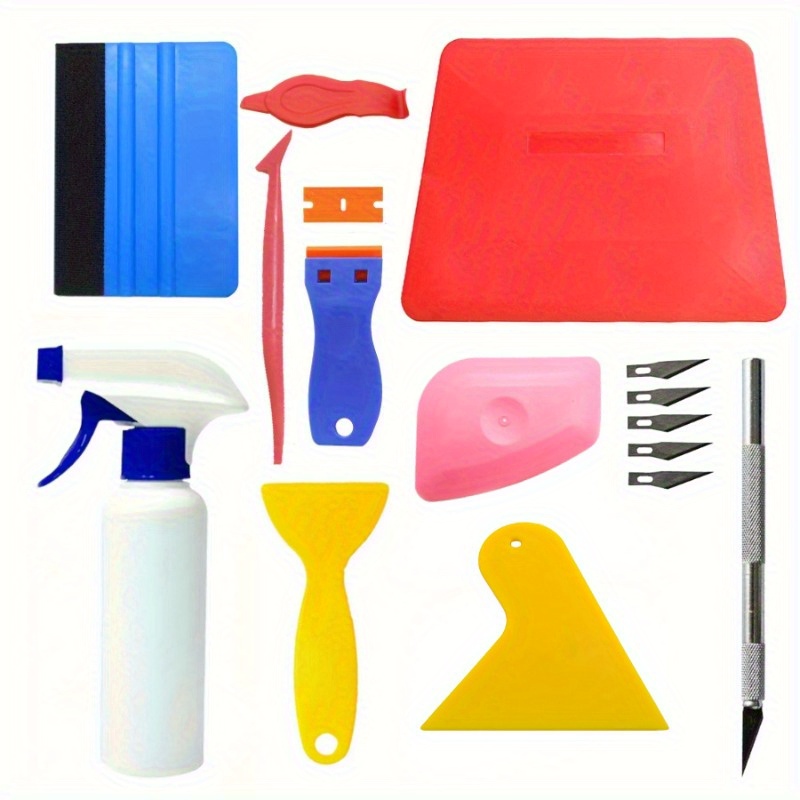 TEMU Professional Car Window Tinting Kit, With , Diy Film Assistant, Compatible With Multiple Models, Car Interior Accessories, Sun Protection Scraper Set