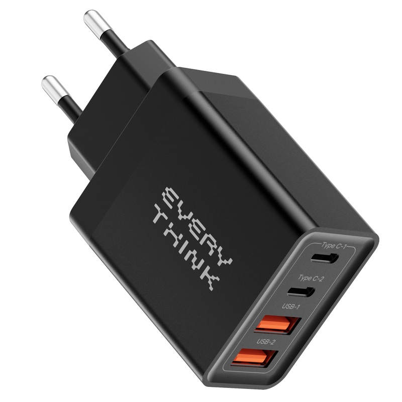 4-Port USB A+C Wall Charger Block: 10W Fast Charging Adapter with 2 USB-C & 2 USB-A Ports, Compatible with iPhone 16/15,, iPad