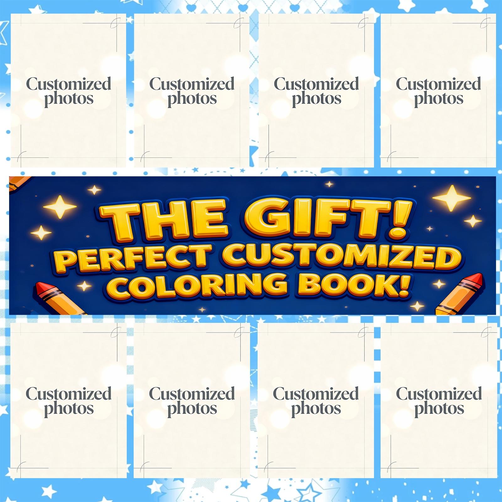 TEMU Custom Family Photo Coloring Book| Create Personalized Hand Drawn Line Art From 10 Real Photos, Ideal For Birthdays, Weddings, Anniversaries,