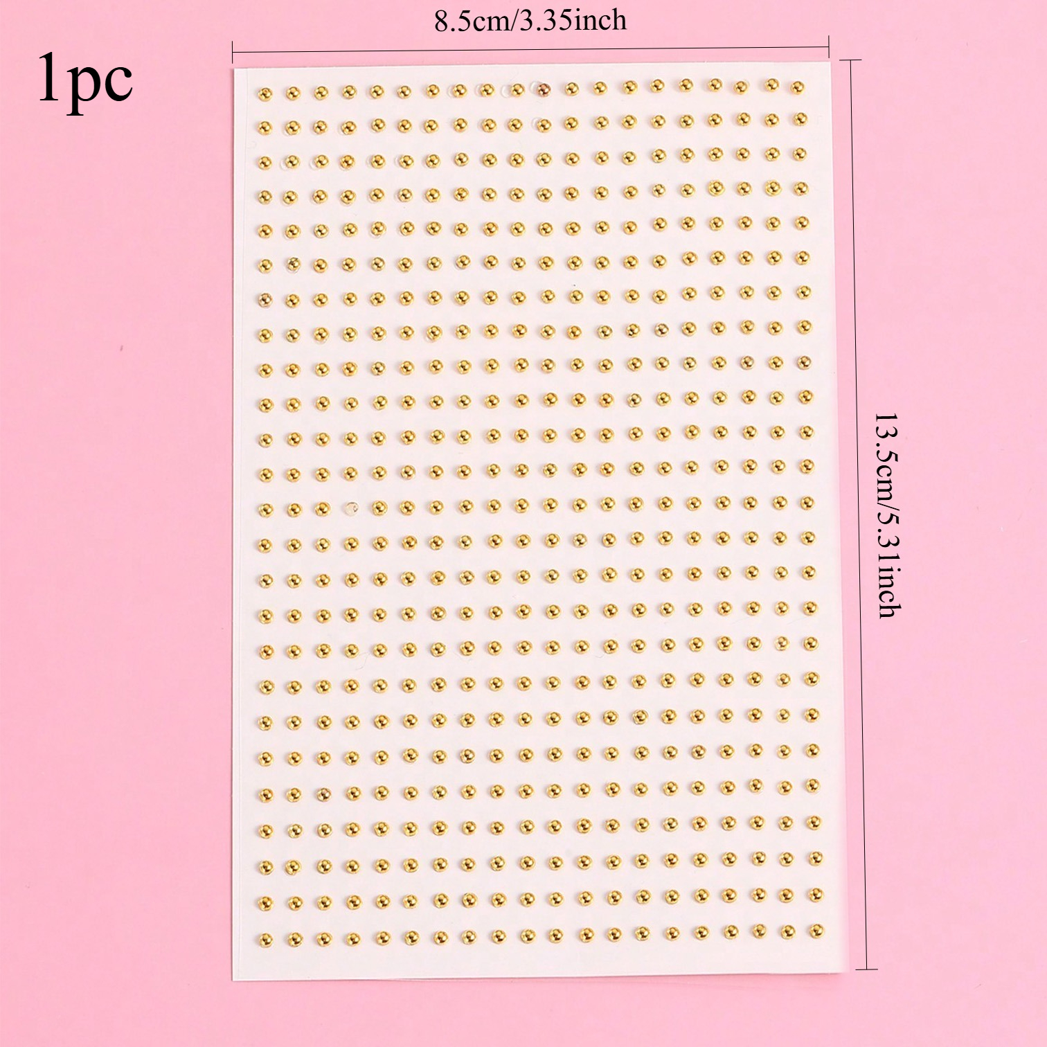 1 Sheet Contains 500 2mm Rhinestone Gemstone Stickers, Nail Art, Hair Additions, Eyebrow Embellishment Golden Diamonds, Party Supplies, Self-adhesive