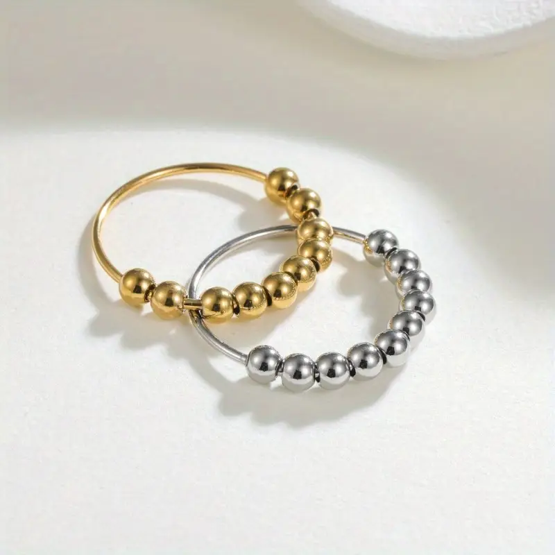 1pc rotatable anxiety relief bead ring not easy to fade good wear minimalist and style for daily wear or as a gift Product details 0