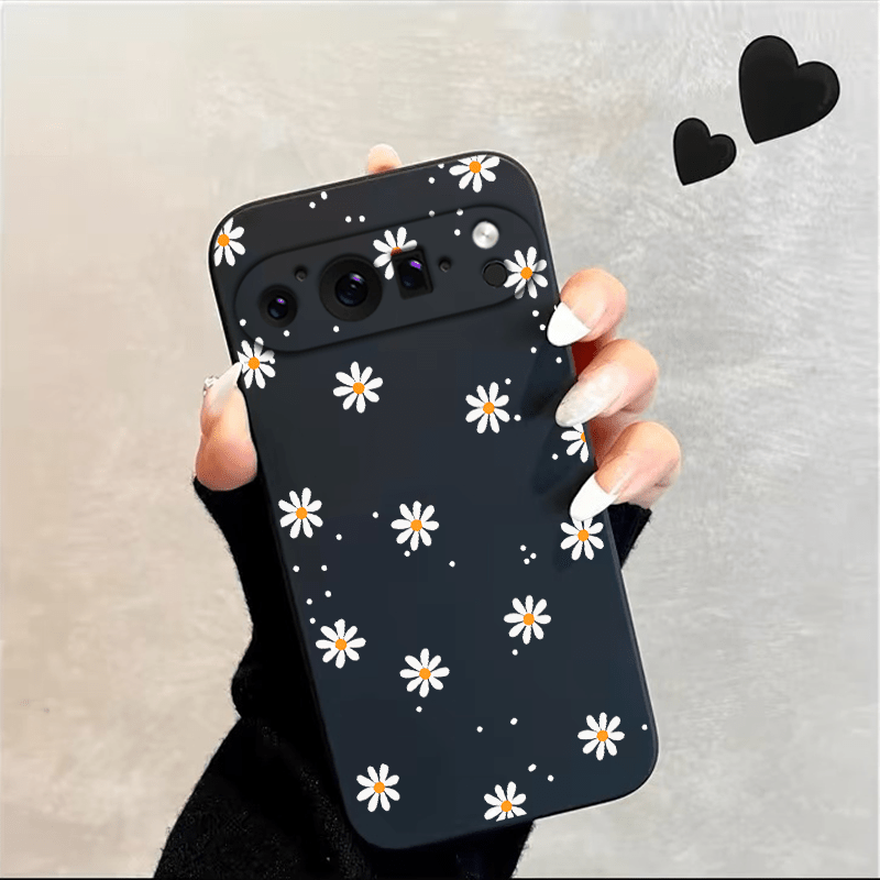 TEMU Coque de téléphone avec des petites fleurs de marguerite, conçue pour les modèles Google Pixel 9, 9Pro, XL, 8, 8A, 8Pro, 7, 7A, 7Pro, 6, 6A,