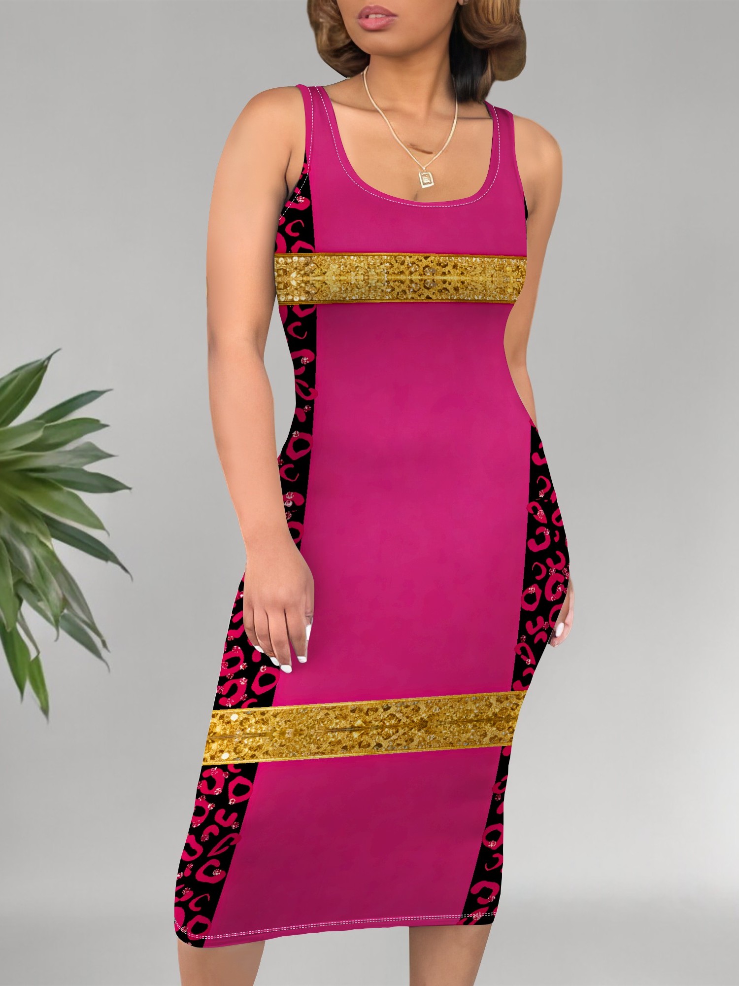 hot pink glitter dress sold on Temu United States