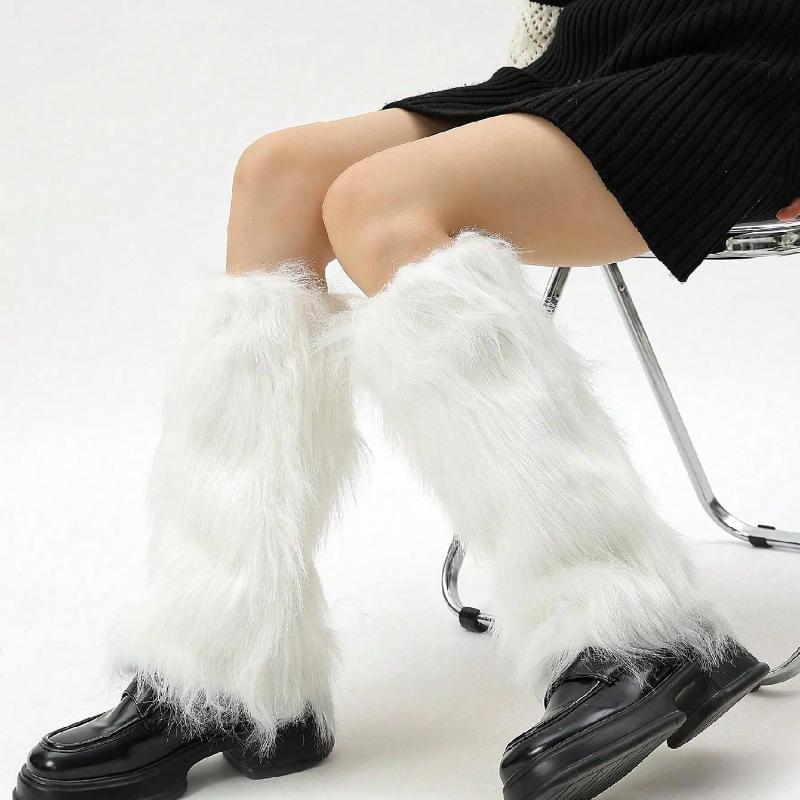TEMU 1 Paire de Chauffe-Pieds/Protège-Pieds Fous en Couleur Unie pour Femmes, Idéal pour /Hiver