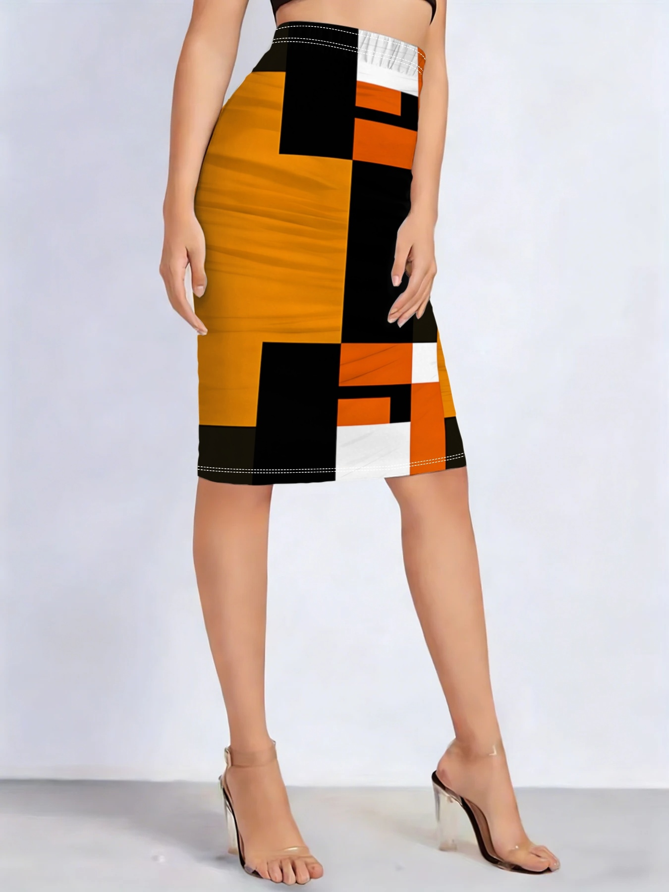 Saia Esportiva Mini Bodycon de Cintura Alta para Mulher  7