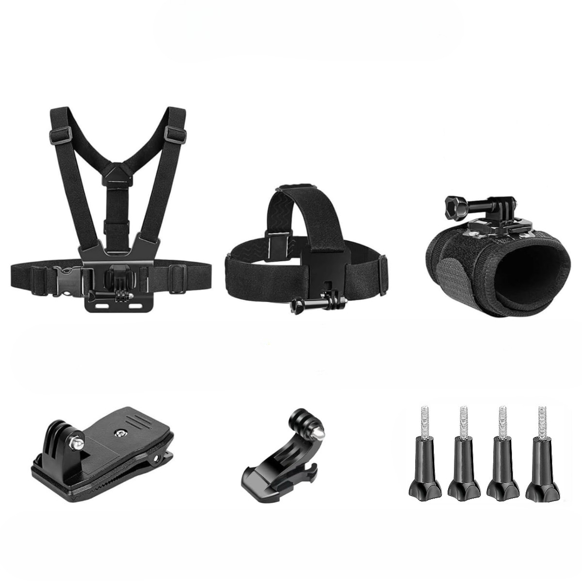 TEMU 9pcs Universal Accessories Kit For Hero 13 12 11 10 6 5 4 Action 360 And Other Action Camera, Chest Strap Harness, Head Strap Mount, 360°