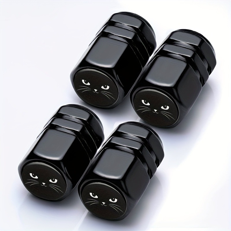 Set Of 4 Metal Tire Valve Stem Caps With A Design, Suitable For Cars, Trucks, Suvs, And Motorcycles - Durable Rust-resistant Wheel Air Dust Covers