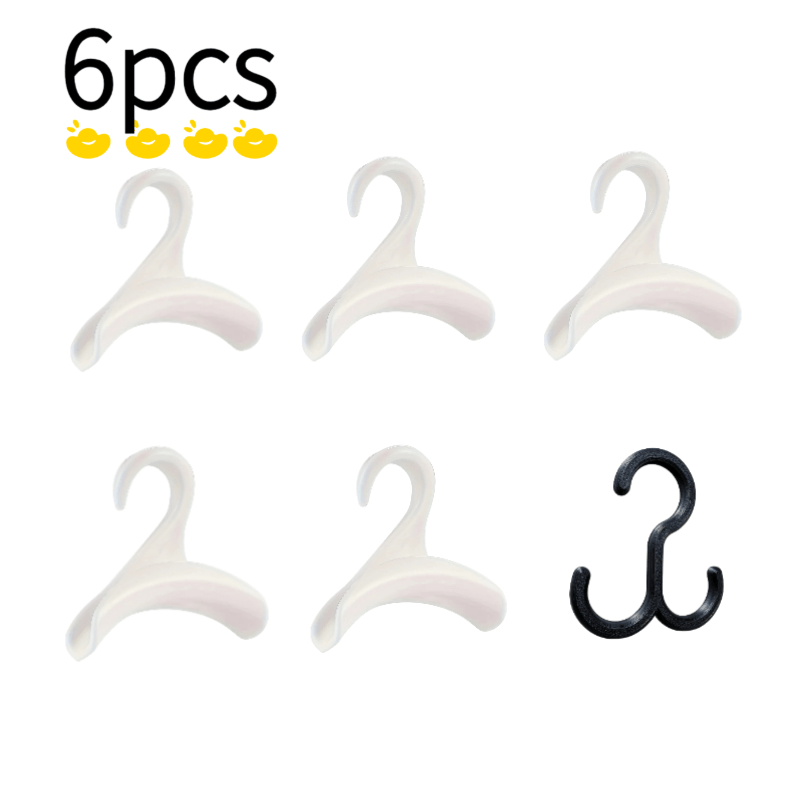 TEMU 6pcs Set (5 Bag Hook Storage Racks + 1 Double-sided Wardrobe Hook, Heavy-duty Handbag Hanger, Closet Plastic Hooks, Backpack And Tote Bag Rack