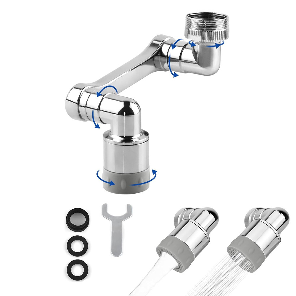 Image of Rotary Multi-functional Extension Faucet, Rotary Faucet Extension Accessory, 360° Rotation, 360° Rotating Faucet Extension Piece, Rotary Robotic Arm Faucet Extender