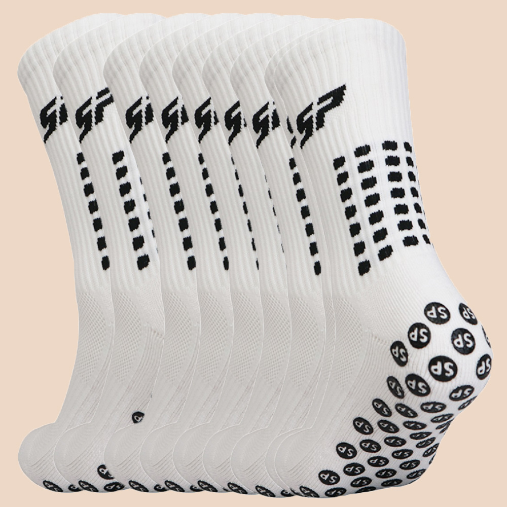 Image of 5-pack Sp Men's And Women's Thick Towel-lined Non-slip Outdoor Sports Socks, Football Socks, Yoga Socks, Fits Sizes 38-46