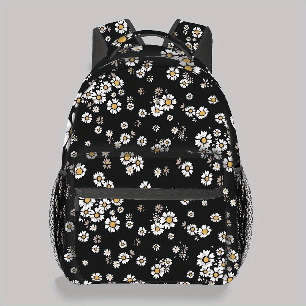 Artistic Patterned Backpack with Black Straps Amazon.com | Jursccu Floral Embroidery Backpack Purses for  main image 3