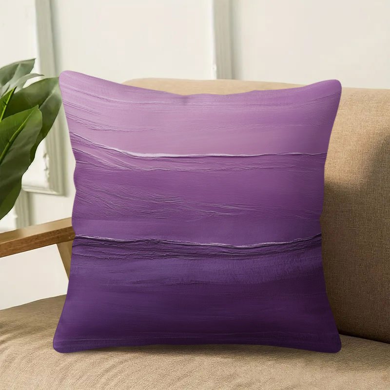 TEMU 1pc Pillowcase, Purple Gradient Texture Pattern, Soft Short Plush Fabric, Single-sided Printed Pattern, 45cm X 45cm, Suitable For Bedroom Living