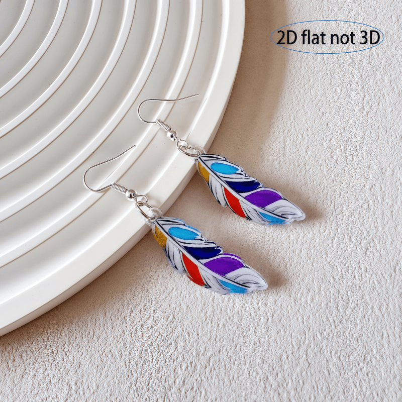 Bohemian Style Feather Dangle Earrings
