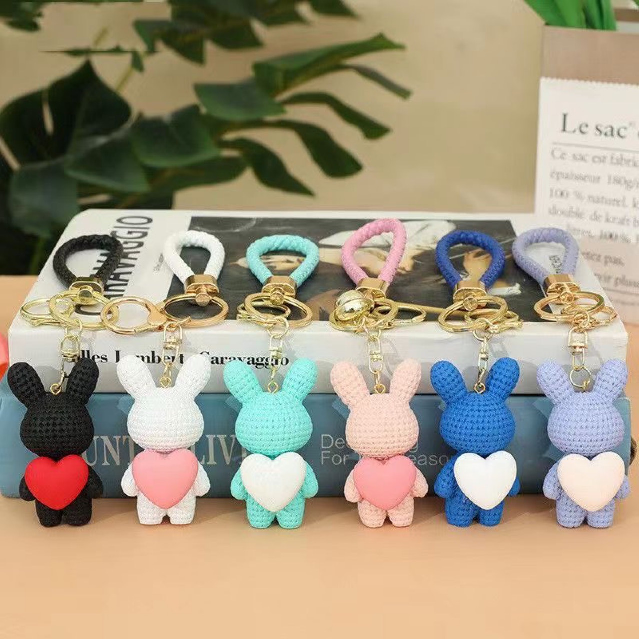 1  heart bear resin keychain charm cute couple keyring exquisite gift accessory for women details 0