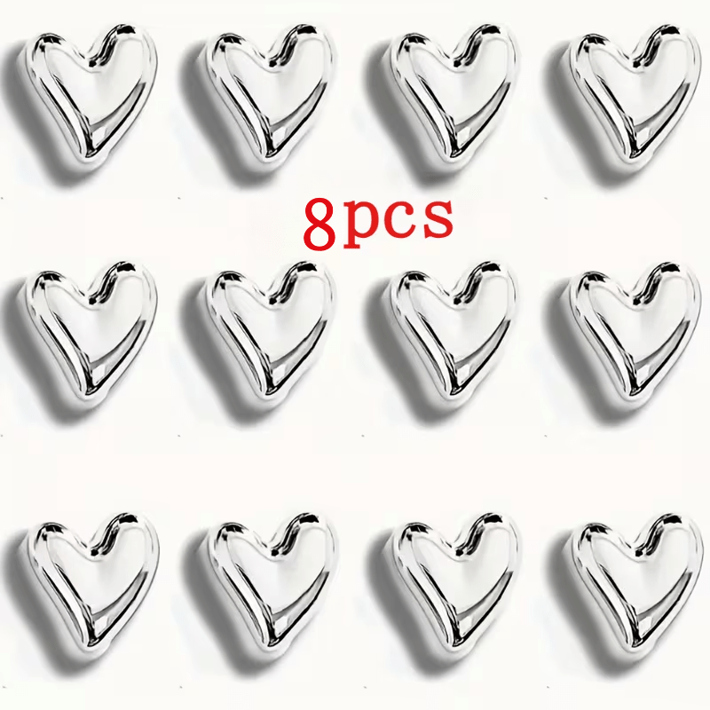 TEMU Juego de 8 imanes de dorado para refrigerador, imanes de plateado para refrigerador, imanes decorativos bonitos, imanes para cocina, oficina,