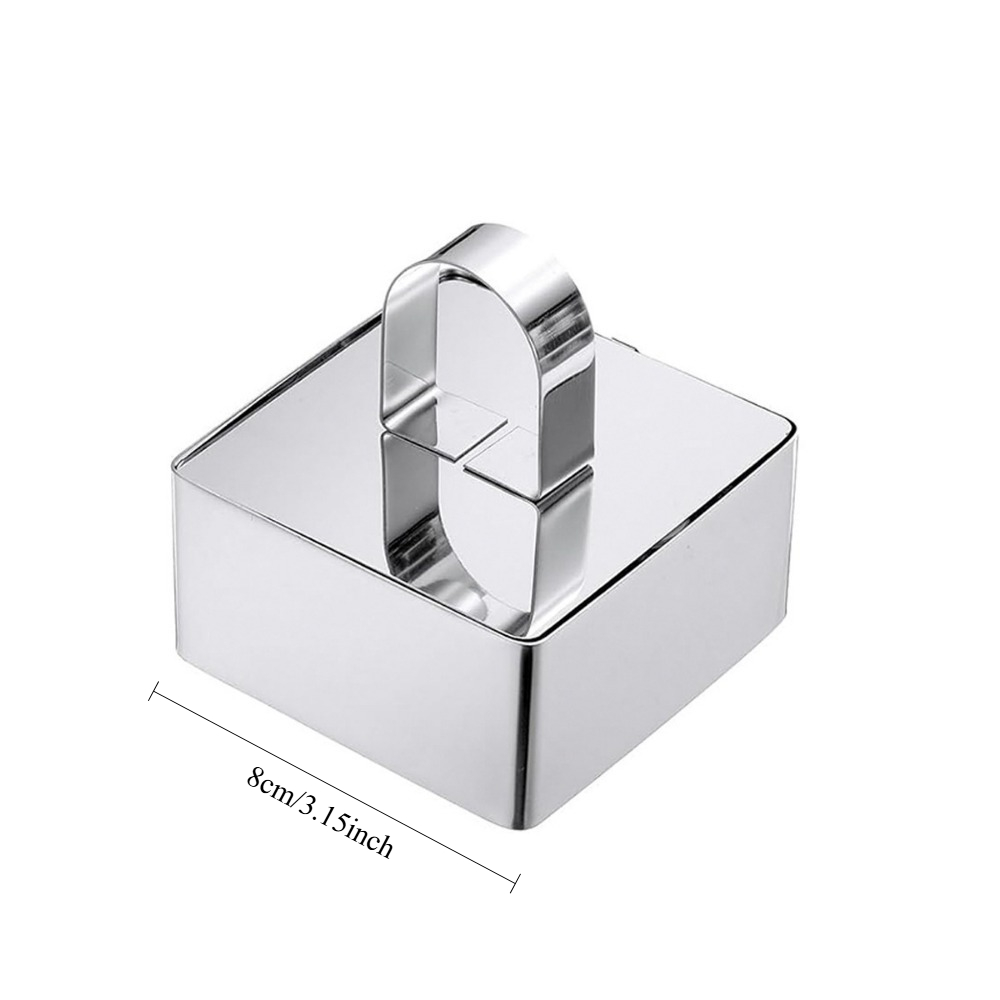TEMU 1pc Stainless Egg Ring Mold, For Breakfast, Sandwich, Rice Shaping, Pancake, Mousse, Dessert Making, Mirror Polished Metal, And Easy Clean,