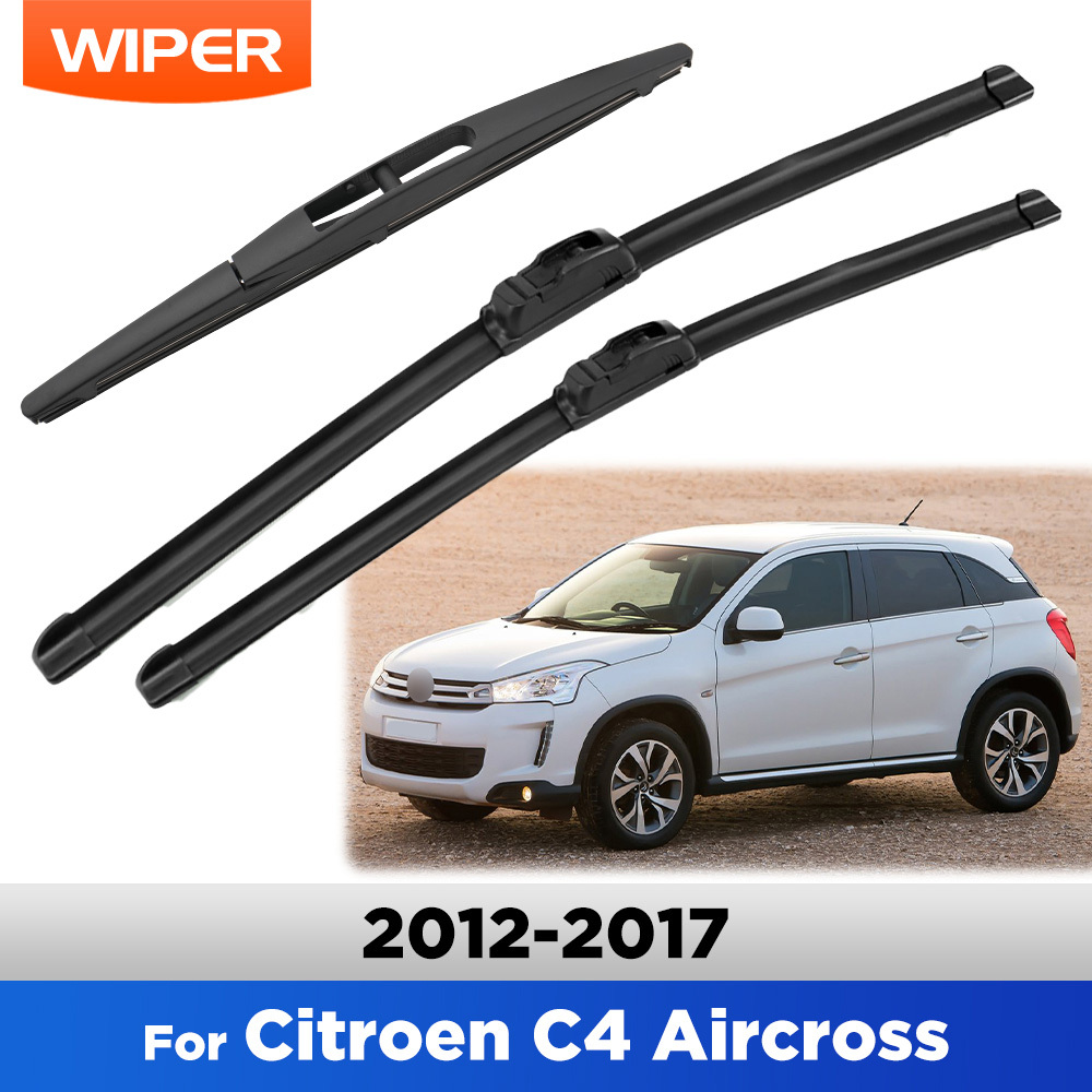 TEMU Pour C4 2012 - 2017, Ensemble de Lames d'Essuie-Glace et Arrière 24"+21"+10" pour Pare-Brise