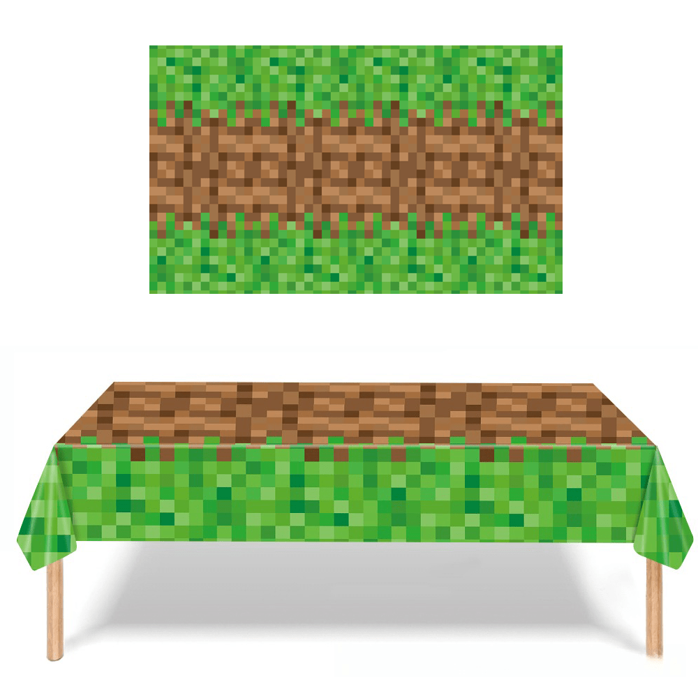 TEMU Tovaglia per feste di Halloween e Natale, 1 pz/2 pz/3 pz - motivo a blocchi in stile pixel, usa e getta da maneggiare, realizzata in materiale