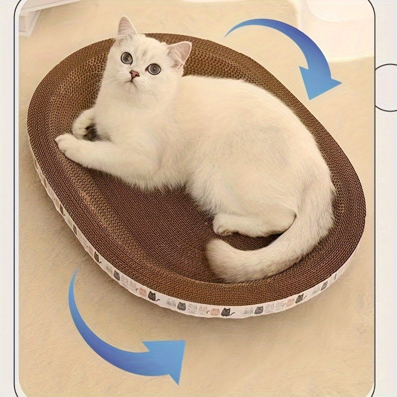 

1pc Polyester Cat Scratching Post With Basin Tray - Anti-theft One-piece Design For Scratching And Relaxation - Ideal For Cats