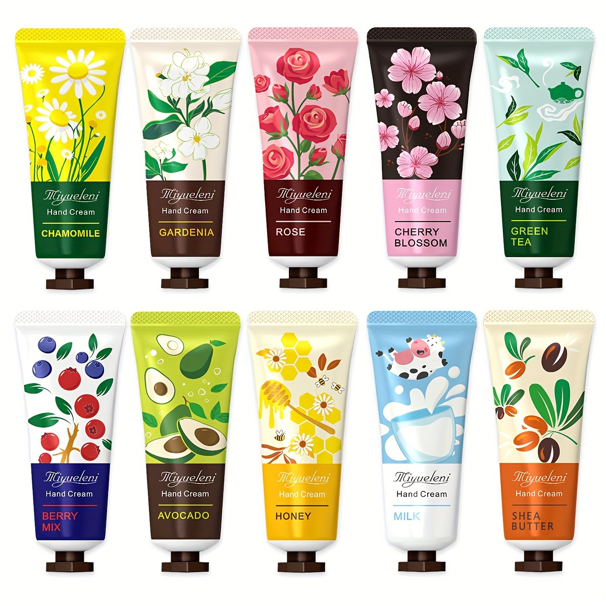 42pcs Hand Cream Gift Set Suitable Skin Types Plant Fruit