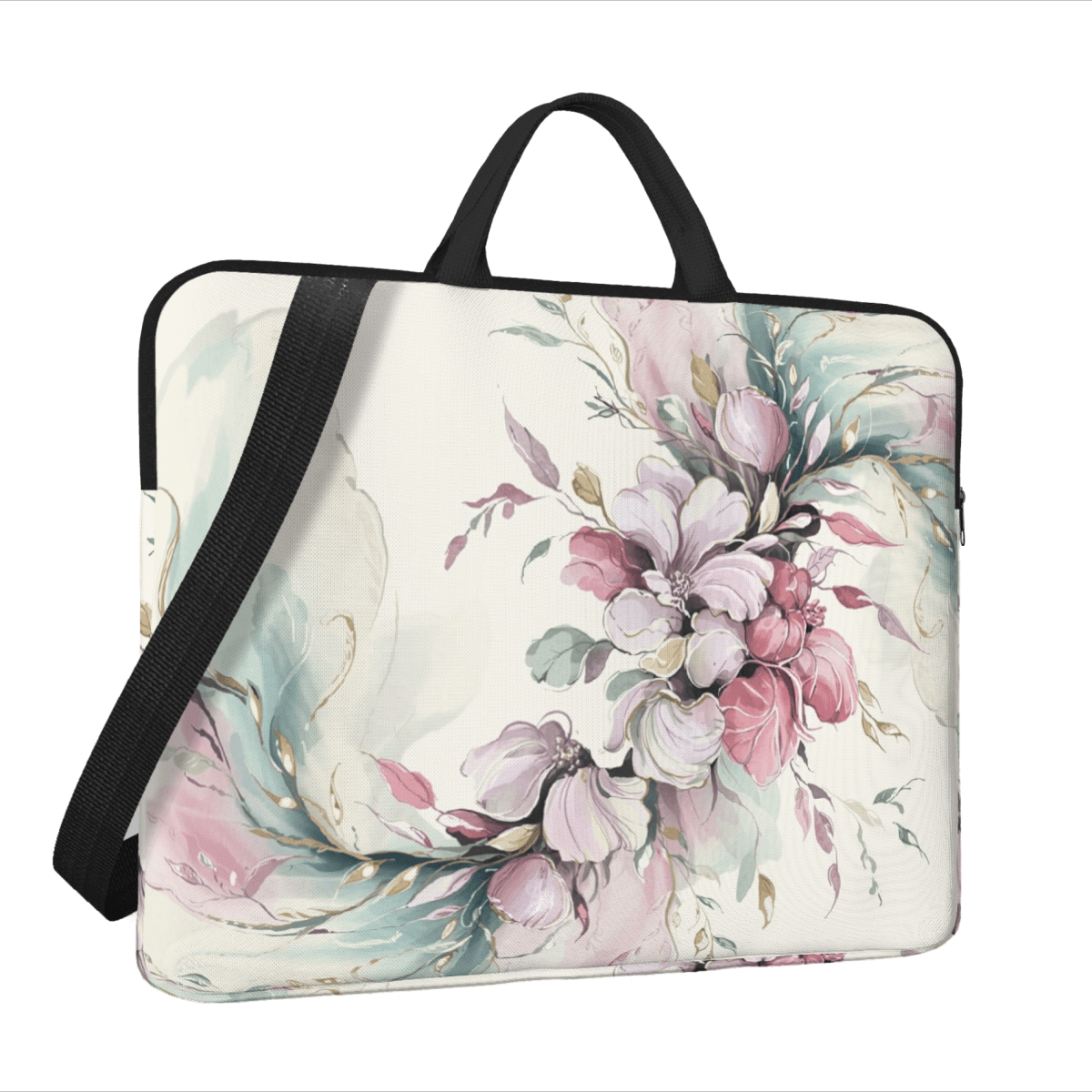 TEMU 1pc Laptop Carrier, Abstract Floral Pattern Executive Work Bag, Handbag, Work Briefcase, Office Carrier, Travel Companion For Laptop, Notebook,