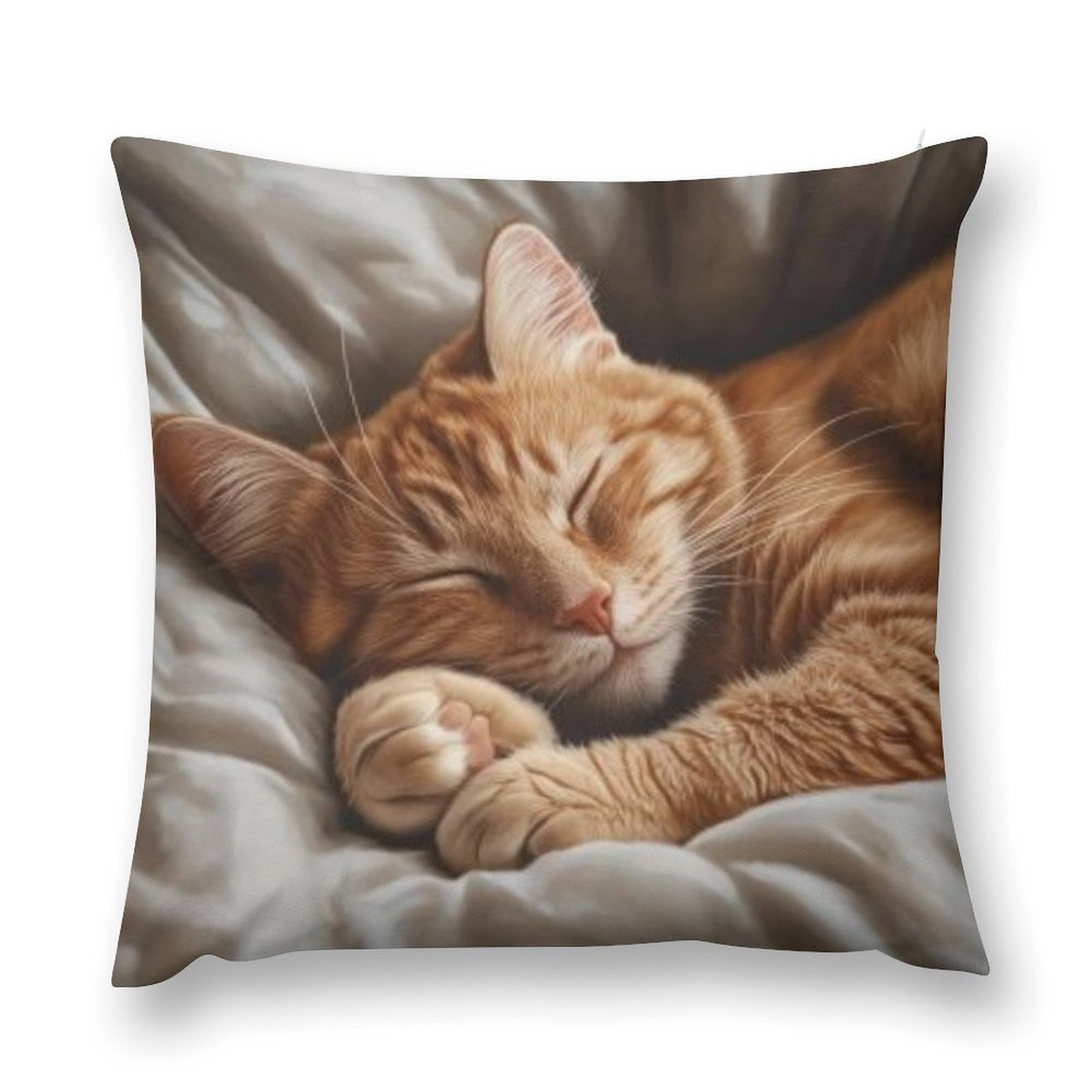 

1pc Cat Printed , 18x18 , Polyester Decorative Pillowcase For Sofa Decor, Suitable For Types