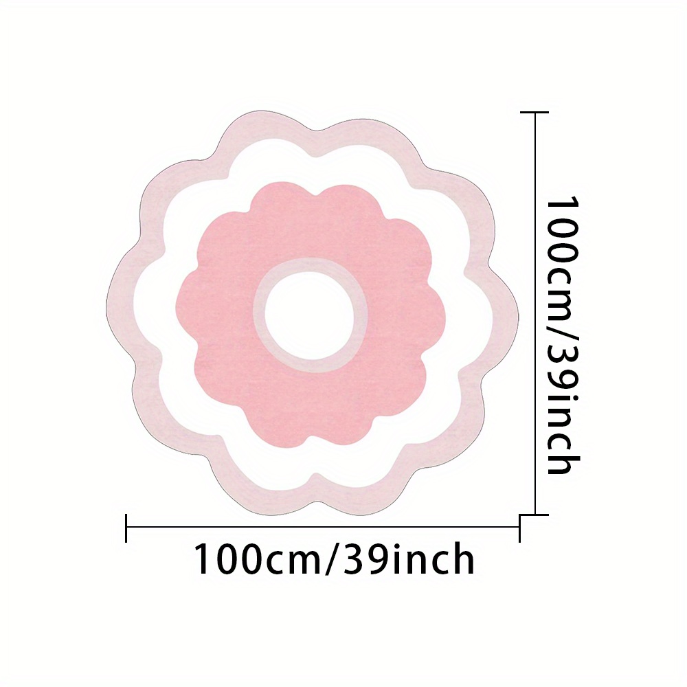 TEMU 1pc Modern Creative Minimalist Daisy Pattern Living Room Carpet, Trendy Stylish Bedroom Bedside Rug, Fluffy Decor Sofa Coffee Table Mat, With