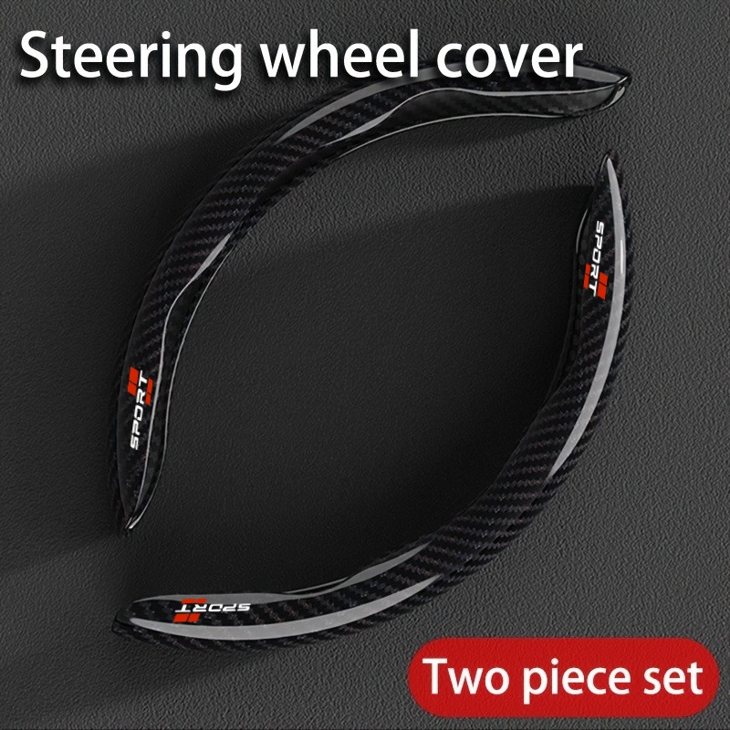 TEMU Car Steering Wheel Cover, Carbon Fiber Texture Design, Enhances Driving Safety