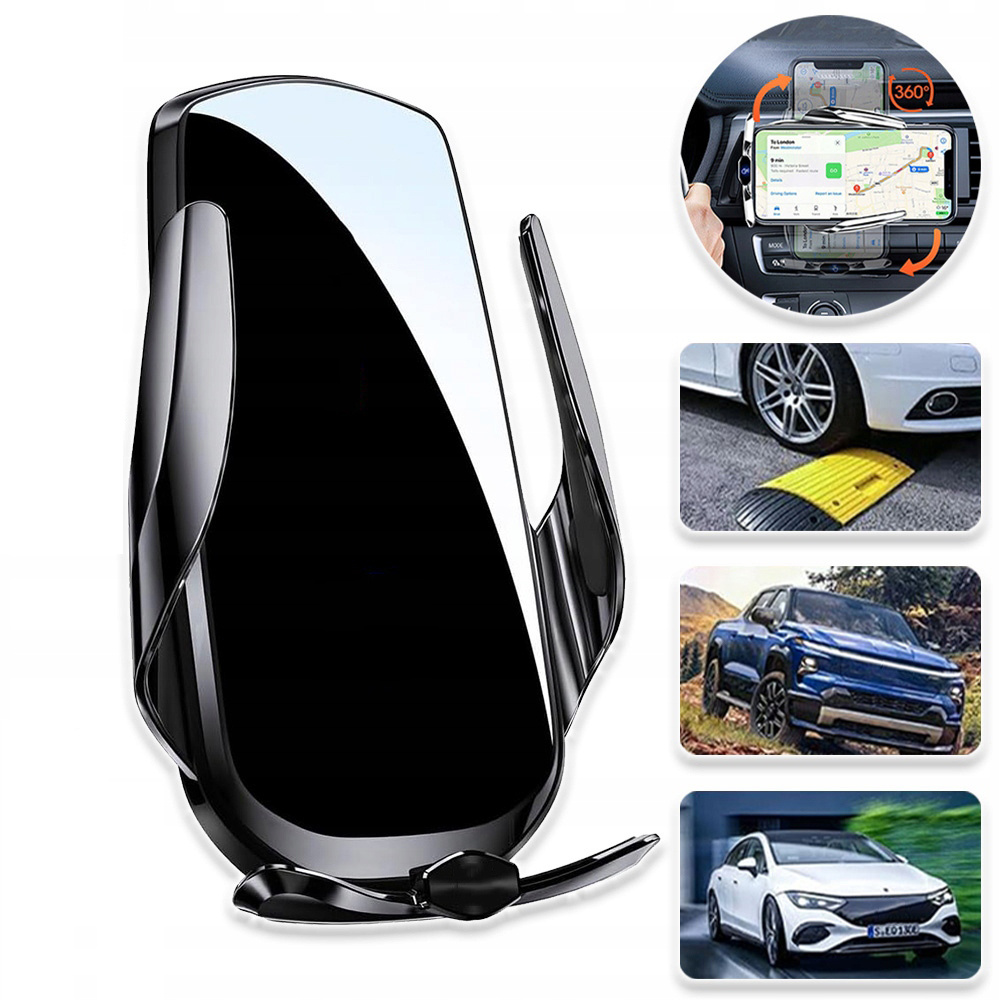 Car Phone Holder, Vent Mount Bracket For Automobiles, Automatic Clamping Air Vent Phone Holder