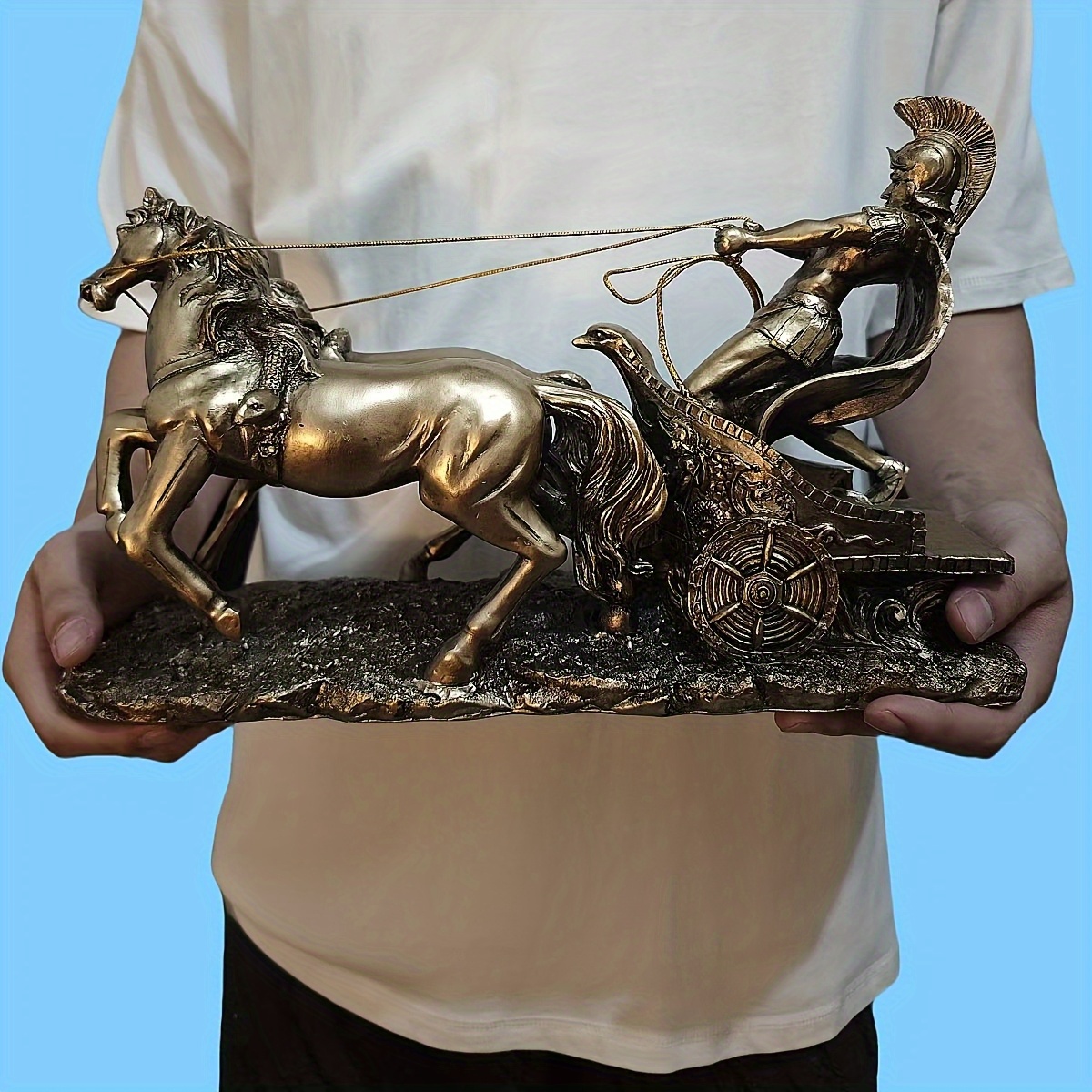 elegant roman chariot resin decoration vintage bronze color - Temu