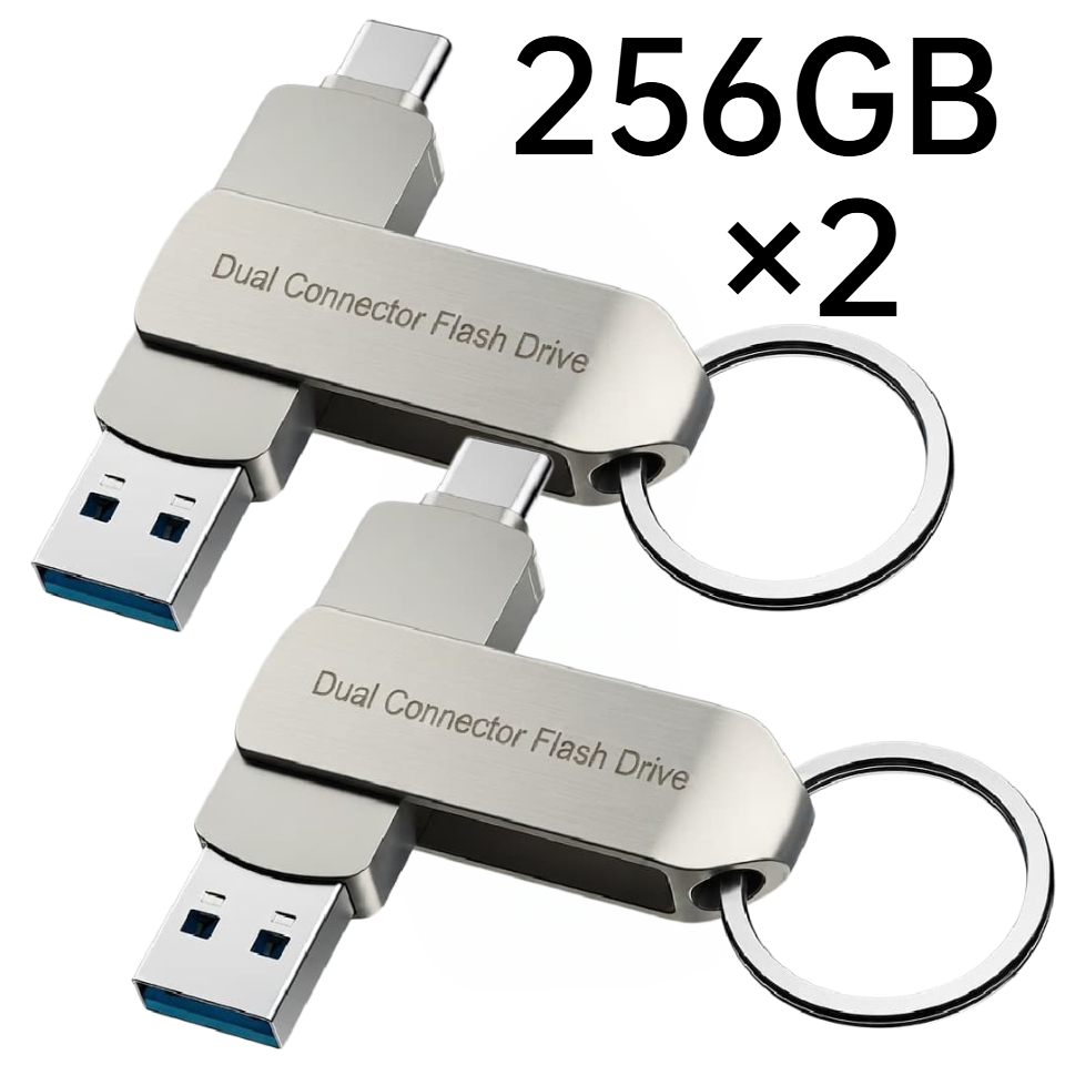 TEMU 2 Pack 256gb Dual Usb Flash Drive Usb C & Usb 3.0 High Stick