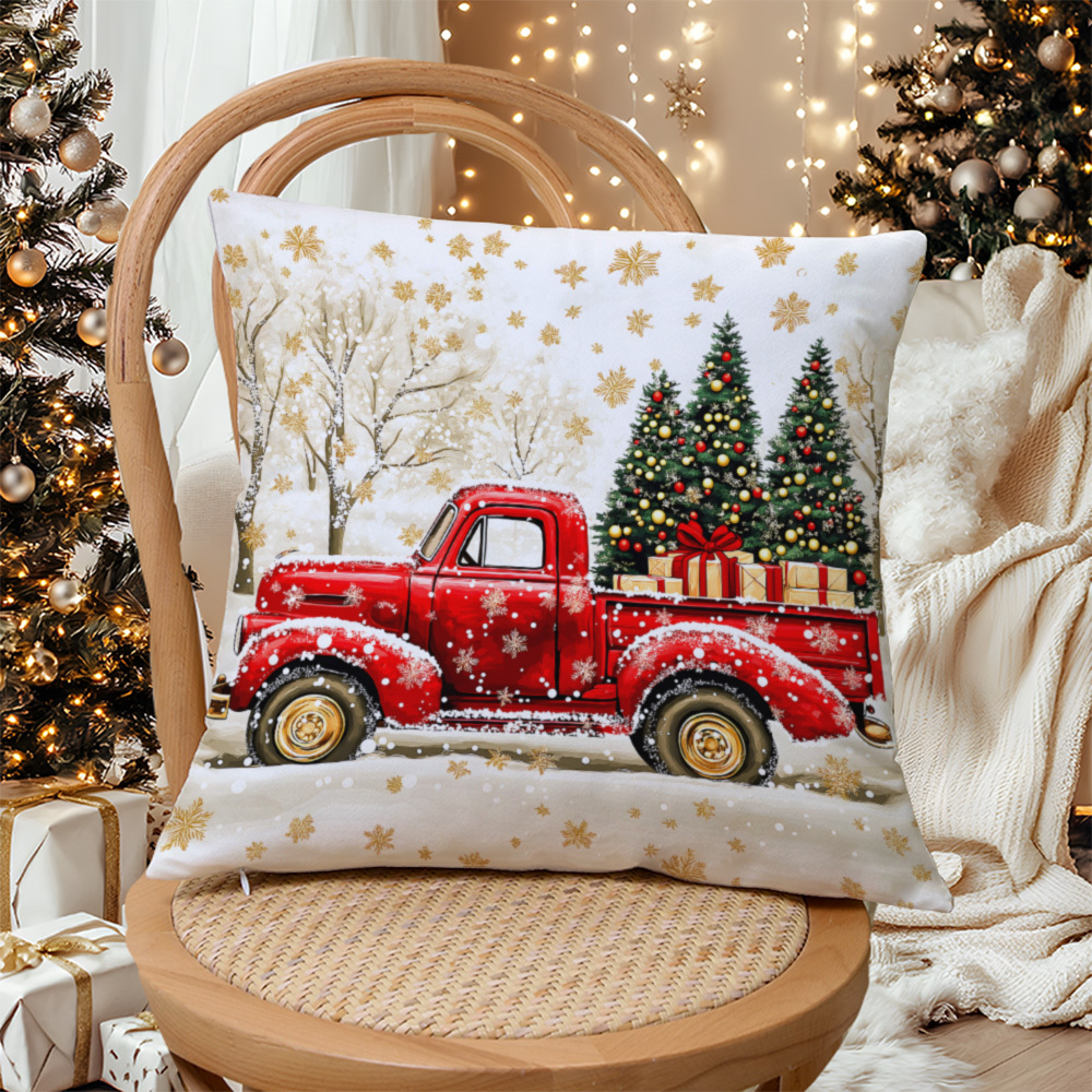 

Super Soft & Golden Snowflake Throw Pillow Cover - Hidden Zipper, Plush Polyester Cushion Case For Sofa, Bed, Car - Perfect Christmas Home Decor (pillow Insert Not Included)