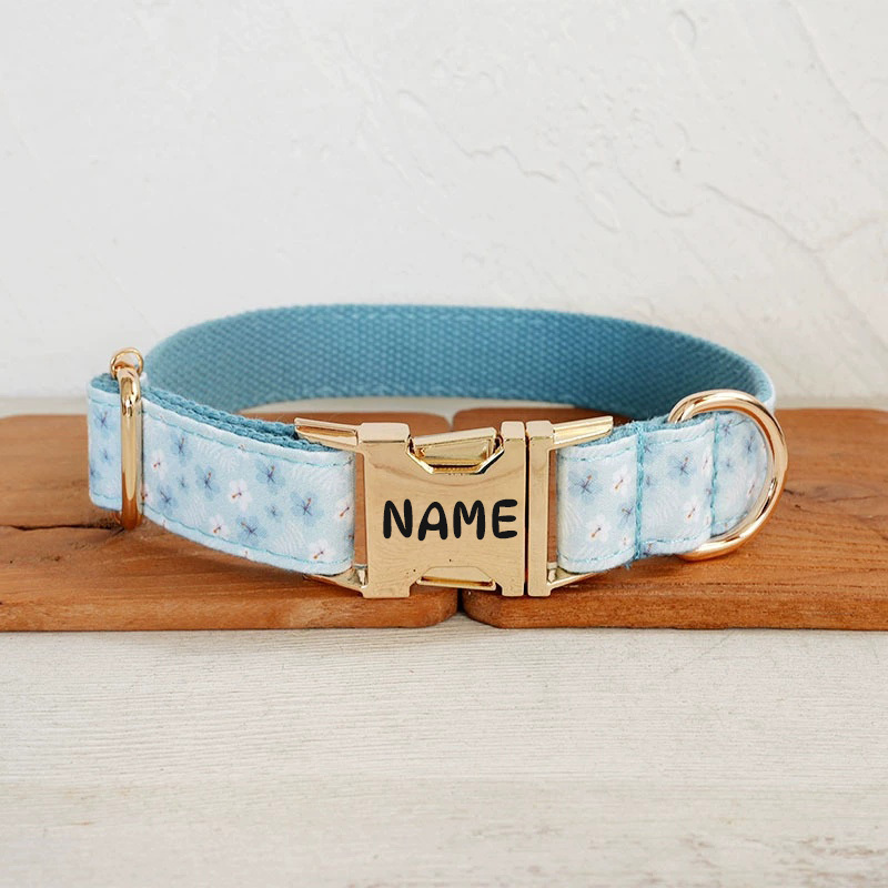 TEMU [custom] 1 Printed Style Custom Dog Collar With Metal Buckle - Free Customization Of Personal Name Id And Tags, Thickened Material With