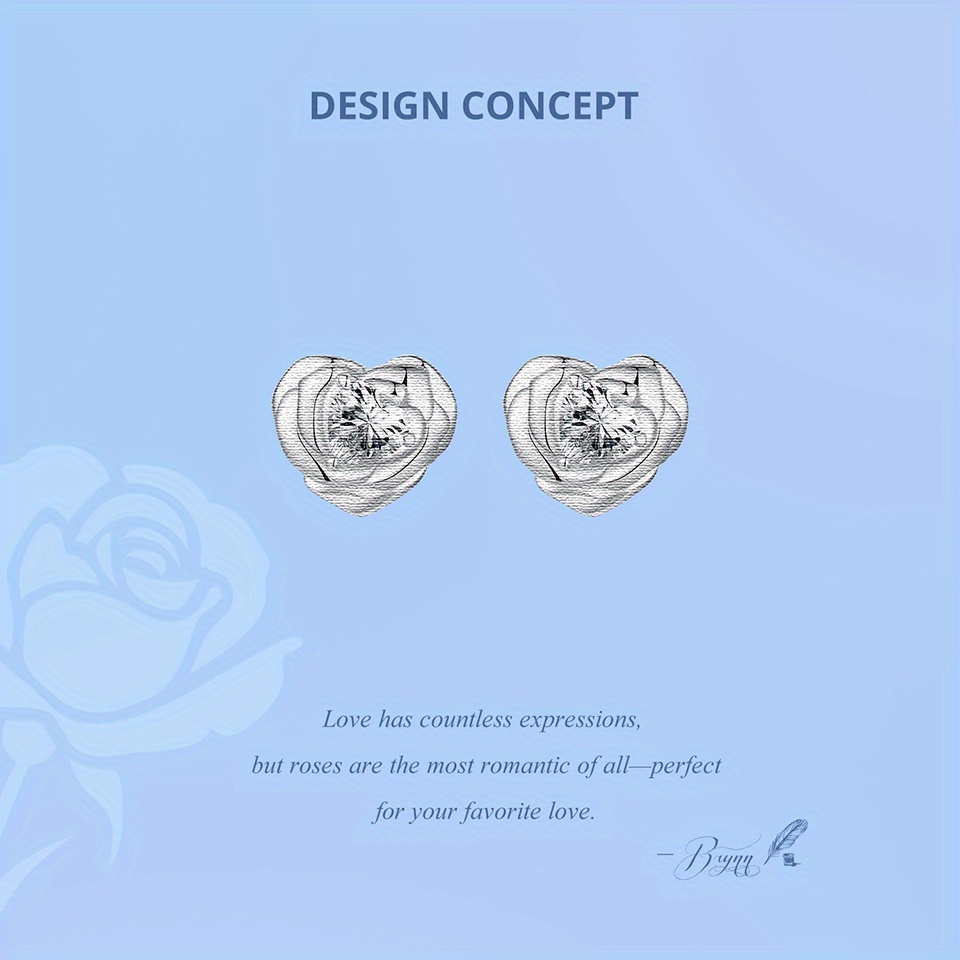 elegant   stud earrings for women, hypoallergenic 925 sterling silver with cubic zirconia, perfect gift for valentine s day, 3.1g,  , boyfriend & girlfriend details 2